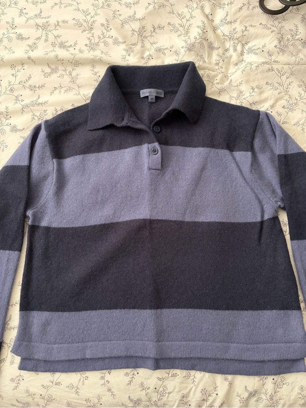 Uniqlo Women's Striped Polo Sweater in Blue & Black